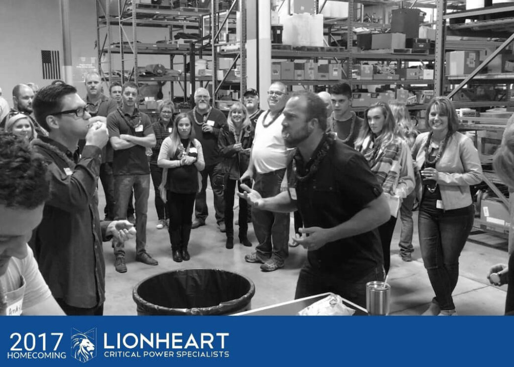 group of employees celebrating at the 2017 lionheart homecoming