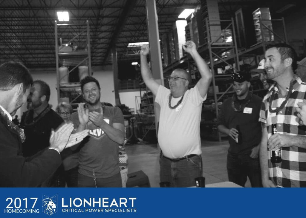 employees celebrating at the 2017 lionheart homecoming